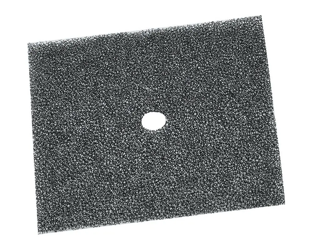 Filterset mit strukturierter Oberfläche und zentralem Loch, geeignet für die Verwendung im Vaillant Gerät. Das Bild zeigt ein schwarzes Material mit einer gleichmäßigen Textur.